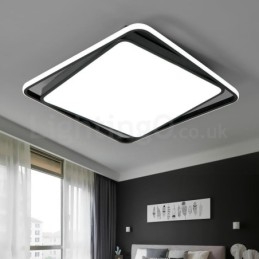 Lampada da soffitto moderna, squisita, quadrata, nera, bianca, montaggio a filo