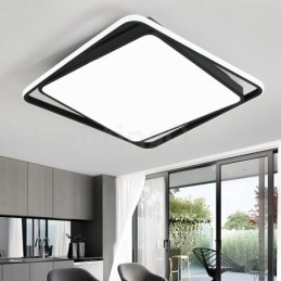 Lampada da soffitto moderna, squisita, quadrata, nera, bianca, montaggio a filo