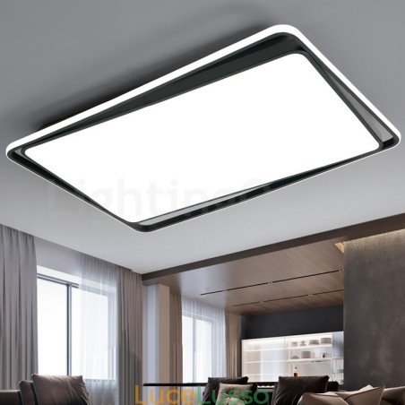 Lampada da soffitto moderna da montare a filo rettangolare bianco e nero Lampada da soffitto moderna da montare a filo rettangolare bianco e nero
