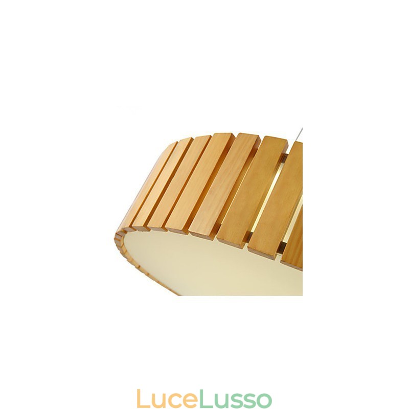 Lampadario Mini Stile Lanterna Legno Bambù