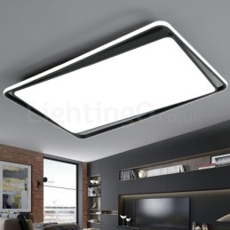 Lampada da soffitto moderna da montare a filo rettangolare bianco e nero