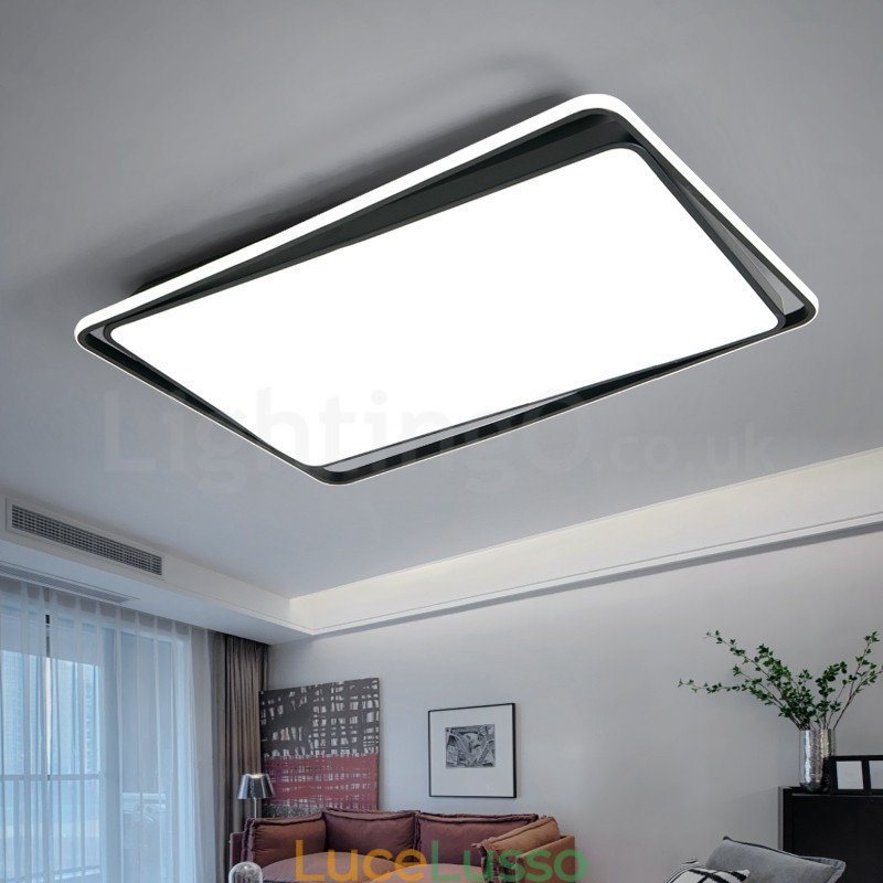 Lampada da soffitto moderna da montare a filo rettangolare bianco e nero