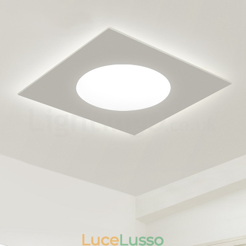 Lampada da soffitto moderna ed elegante, quadrata sottile, da montare a filo