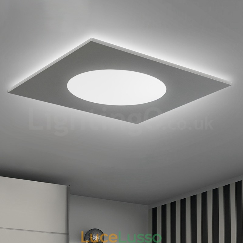 Lampada da soffitto moderna ed elegante, quadrata sottile, da montare a filo