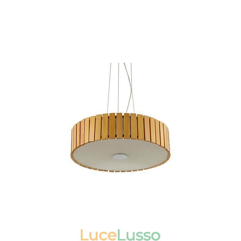 Lampadario Mini Stile Lanterna Legno Bambù