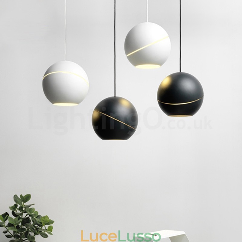 Lampada a sospensione moderna a forma di palla da comodino Lampada a sospensione