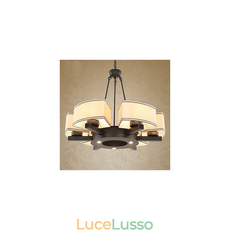 Lampadario in stile cinese in ferro e rame, imitazione lampade ad aria