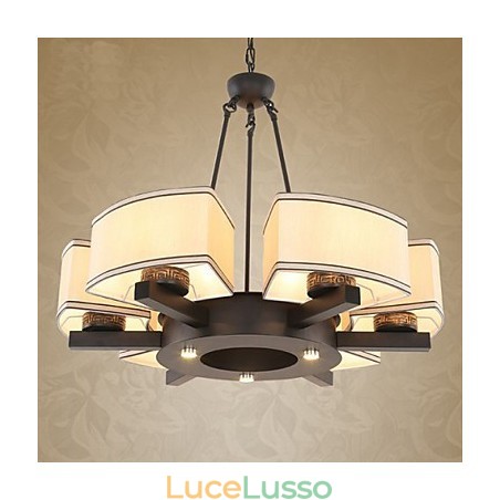 Lampadario in stile cinese in ferro e rame, imitazione lampade ad aria Lampadario in stile cinese in ferro e rame, imitazione lampade ad aria