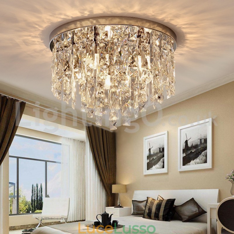 Moderne luci da soffitto a filo Luci di cristallo