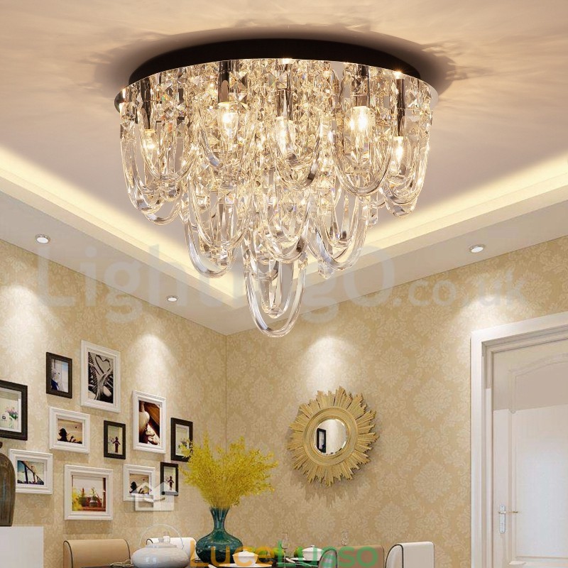 Lampada da soffitto moderna a filo in cristallo di lusso