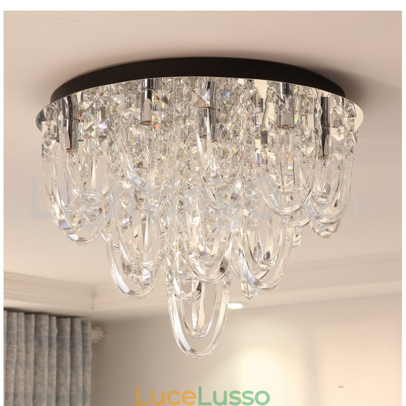 Lampada da soffitto moderna a filo in cristallo di lusso