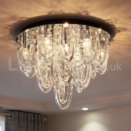 Lampada da soffitto moderna a filo in cristallo di lusso