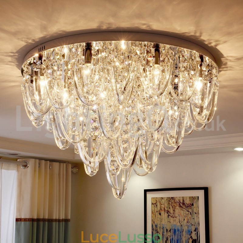 Lampada da soffitto moderna a filo in cristallo di lusso