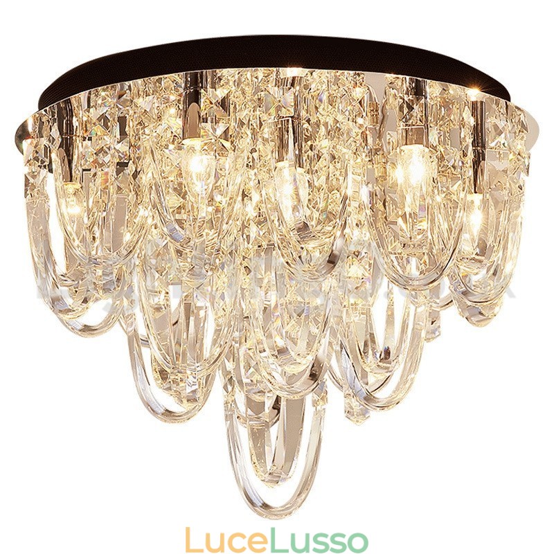 Lampada da soffitto moderna a filo in cristallo di lusso