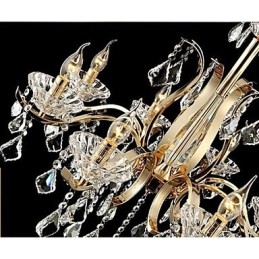 Lampadario in cristallo di ferro battuto dorato di alta qualità a 6 luci