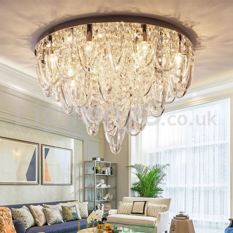 Lampada da soffitto moderna a filo in cristallo di lusso