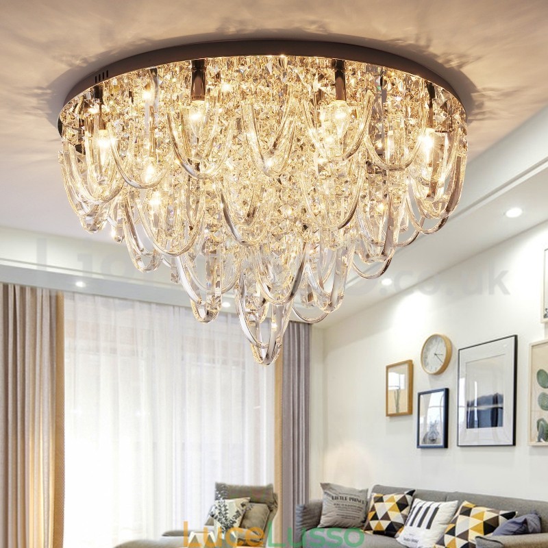 Lampada da soffitto moderna a filo in cristallo di lusso