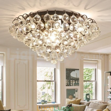 Plafoniere da soffitto in cristallo rotonde contemporanee da 30 cm e 55 cm Plafoniere da soffitto in cristallo rotonde contemporanee da 30 cm e 55 cm