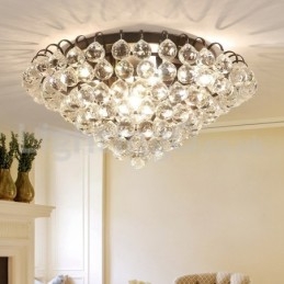 Plafoniere da soffitto in cristallo rotonde contemporanee da 30 cm e 55 cm