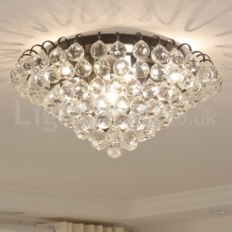 Plafoniere da soffitto in cristallo rotonde contemporanee da 30 cm e 55 cm
