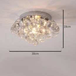 Plafoniere da soffitto in cristallo rotonde contemporanee da 30 cm e 55 cm