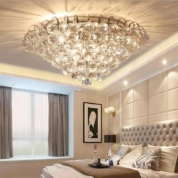 Plafoniere da soffitto in cristallo rotonde contemporanee da 30 cm e 55 cm