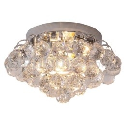 Plafoniere da soffitto in cristallo rotonde contemporanee da 30 cm e 55 cm