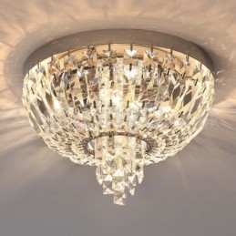 Plafoniere in cristallo rotonde contemporanee squisite da soffitto