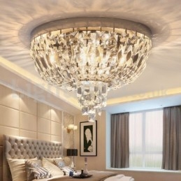 Plafoniere in cristallo rotonde contemporanee squisite da soffitto