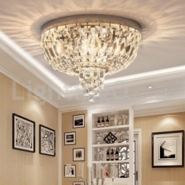 Plafoniere in cristallo rotonde contemporanee squisite da soffitto