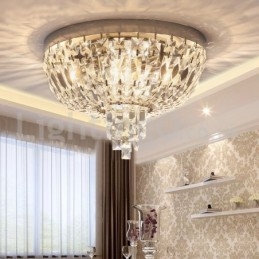 Plafoniere in cristallo rotonde contemporanee squisite da soffitto