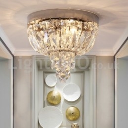 Plafoniere in cristallo rotonde contemporanee squisite da soffitto