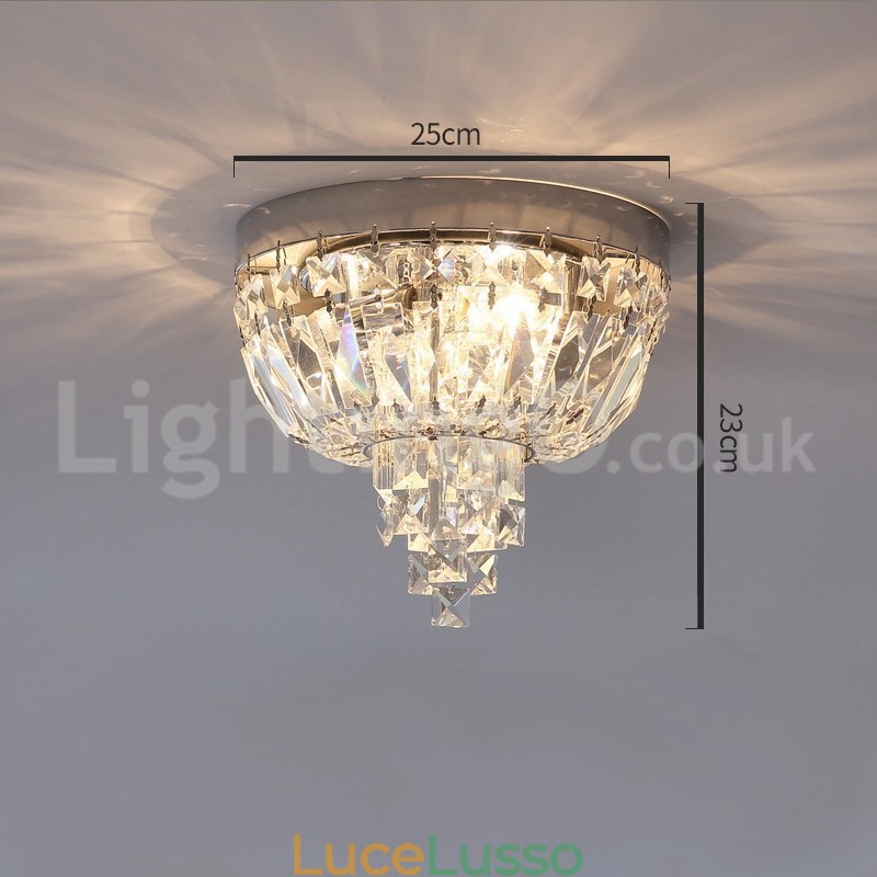 Plafoniere in cristallo rotonde contemporanee squisite da soffitto