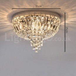Plafoniere in cristallo rotonde contemporanee squisite da soffitto