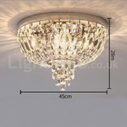 Plafoniere in cristallo rotonde contemporanee squisite da soffitto