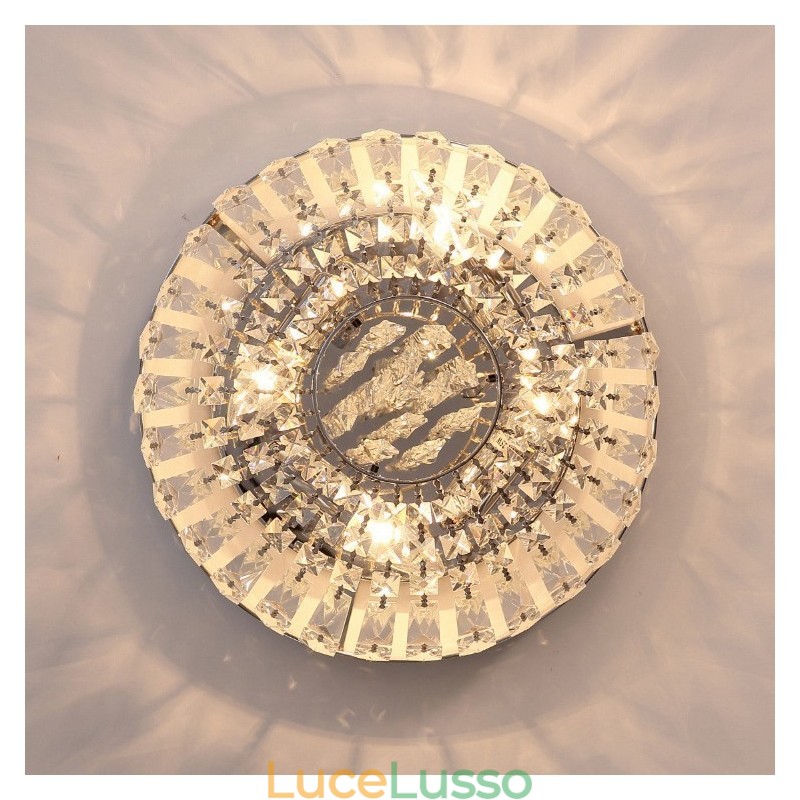 Plafoniere in cristallo rotonde contemporanee squisite da soffitto