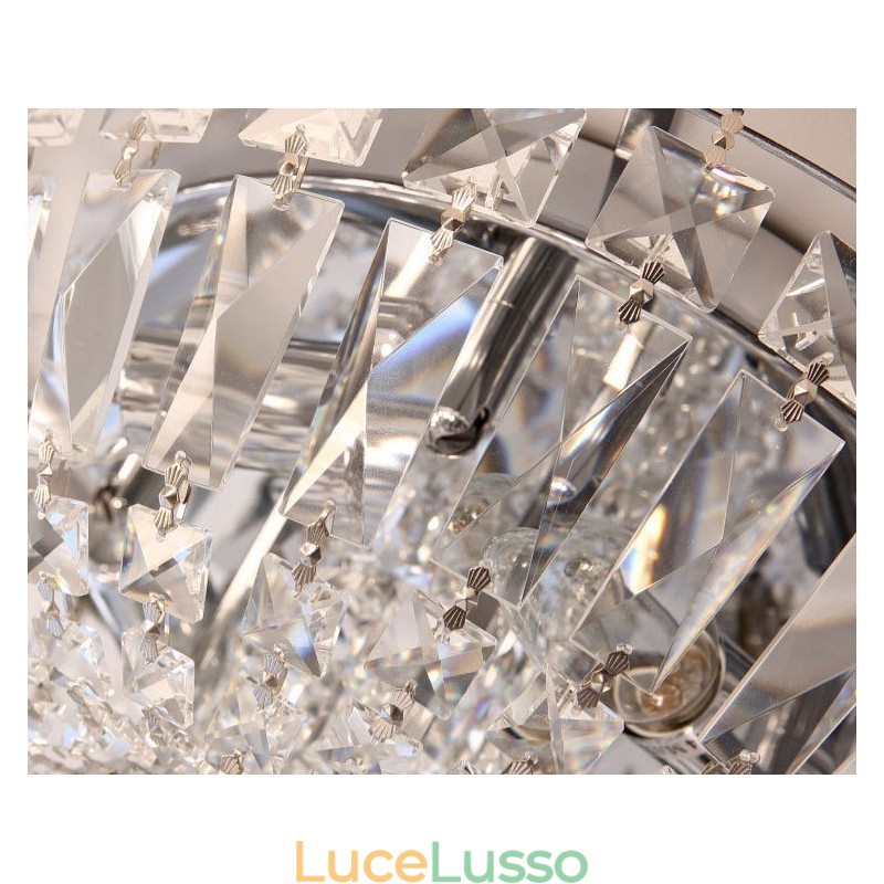 Plafoniere in cristallo rotonde contemporanee squisite da soffitto