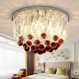 Plafoniere in cristallo rotonde contemporanee da soffitto a filo