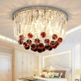 Plafoniere in cristallo rotonde contemporanee da soffitto a filo