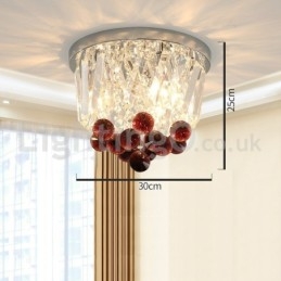 Plafoniere in cristallo rotonde contemporanee da soffitto a filo