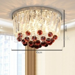 Plafoniere in cristallo rotonde contemporanee da soffitto a filo