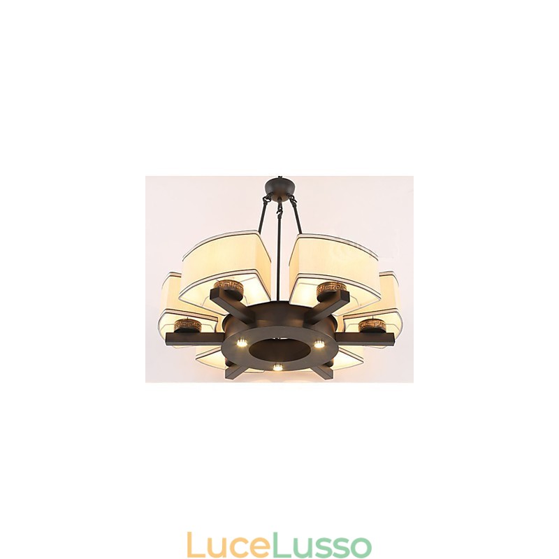 Lampadario in stile cinese in ferro e rame, imitazione lampade ad aria