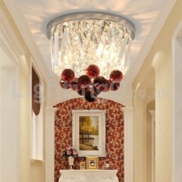 Plafoniere in cristallo rotonde contemporanee da soffitto a filo