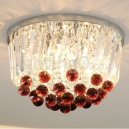 Plafoniere in cristallo rotonde contemporanee da soffitto a filo