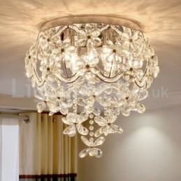 Moderna moda 48CM rotonda montaggio a filo soffitto cristallo luci