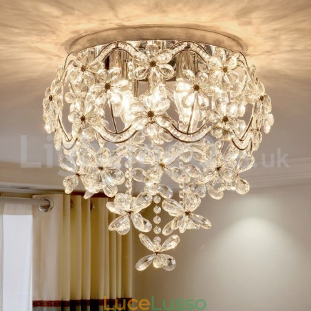 Moderna moda 48CM rotonda montaggio a filo soffitto cristallo luci Moderna moda 48CM rotonda montaggio a filo soffitto cristallo luci