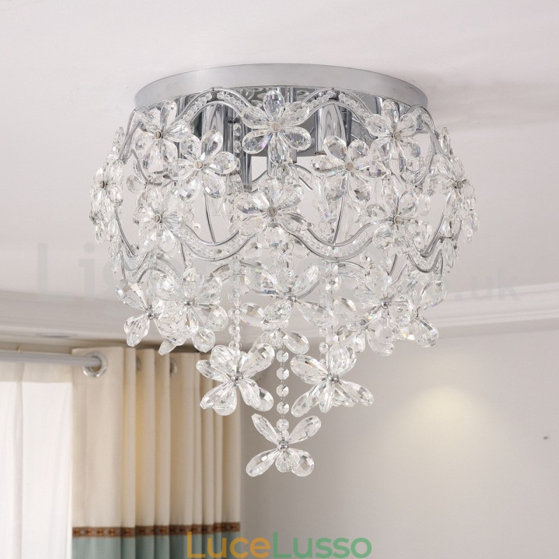 Moderna moda 48CM rotonda montaggio a filo soffitto cristallo luci
