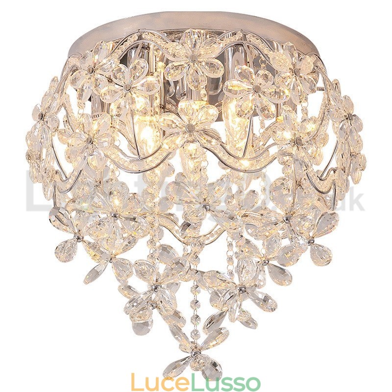 Moderna moda 48CM rotonda montaggio a filo soffitto cristallo luci