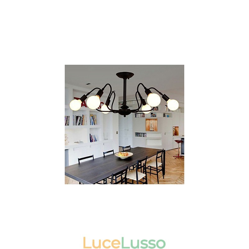 Loft American Vintage Plafoniera Luci Moda Luci Lampada da soffitto in ferro