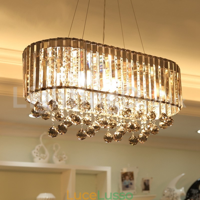 Lampadario di cristallo rettangolare di lusso a prezzi accessibili